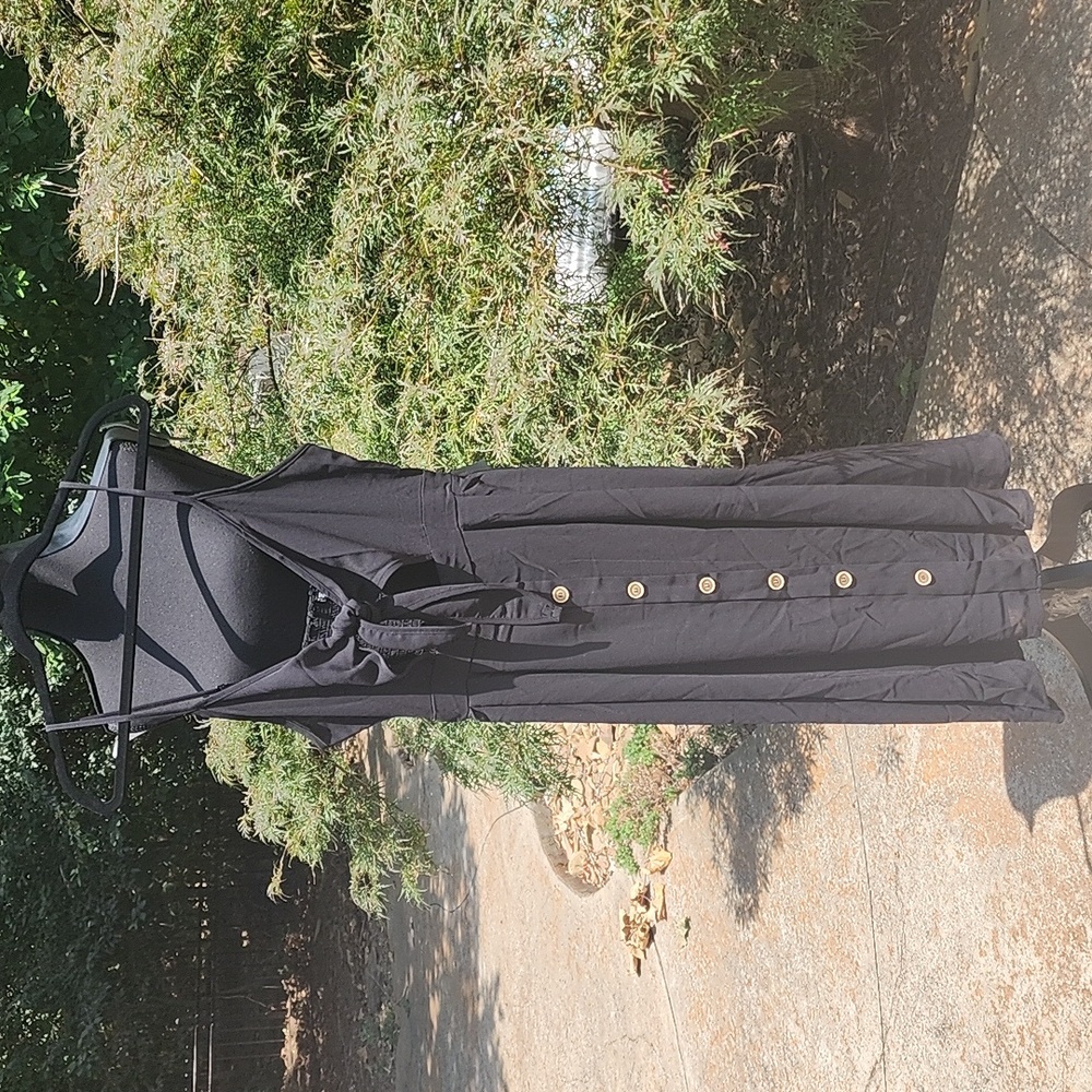 SHEIN Black Tie Front Spaghetti Strap Sundress Size Medium